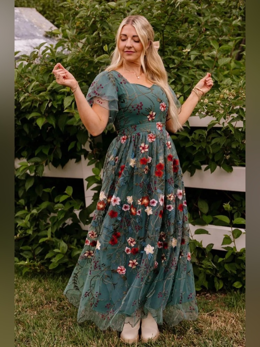 Ivy City Co Flora Dress in Jade